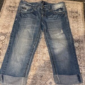 Amethyst Jeans Distressed Blue Ankle Jeans